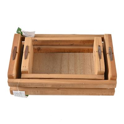 China High Quality Antique Imitation Wooden DIY Box Natural Pine Craft Stash Boxes Wooden Craft Gift Box for sale