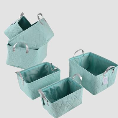 China High quality handmade korean style stocked weave home decor fabric storage basket for sale for sale