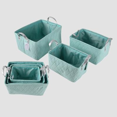 China Home Decorative Storage Stored Toy Bin Fabric Storage Cabinet Gift Baskets With Handles for sale