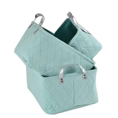 China Hot Sale Foldable Felt Stored Fabric Storage Basket With Handles for sale