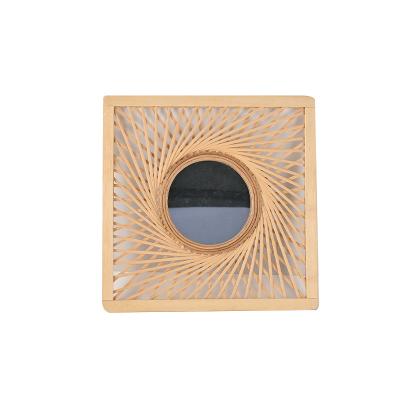 China Contemporary Hot Selling Compact Bamboo Cosmetic Pocket Makeup Round Mirror Wooden Eco - Friendly for sale