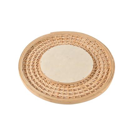 China Office Contemporary Eco-Friendly Mirror Decor Room Bedroom Table Makeup Bamboo Decorative Mirror for sale