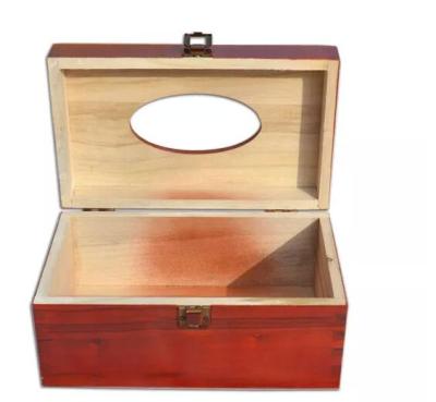 China Recyclable Accept Custom Natural Wooden Tissue Box Pine Tissue Box for sale