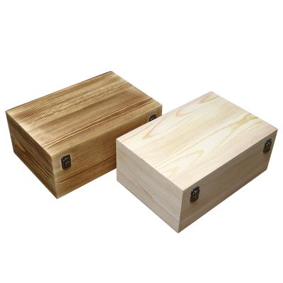 China Viable factory hot sale home handmade wooden storage box with hinged lid with logo for sale