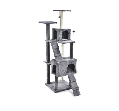 China Viable Wholesale Hot Sale Multilevel Wooden Cat Treehouse Cat Activity Tower for sale