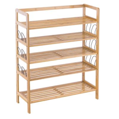 China Handwork suitable for hallway closet living room wooden shoe rackbamboo 5 layer shoe rack storage rack perfect for entryway for sale