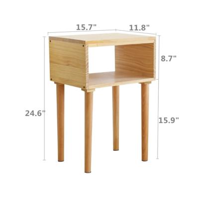 China Handwork Natural Rectangle Accept Customization Solid Wood Bedside Table Nordic Modern Simple for sale