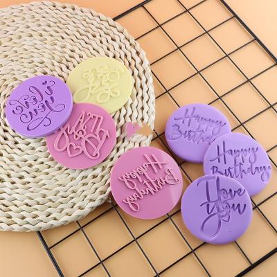 China Disposable Happy Birthday It's A Boy It's A Girl Embossing Stamp Valentine's Day Cookie Stamp for sale