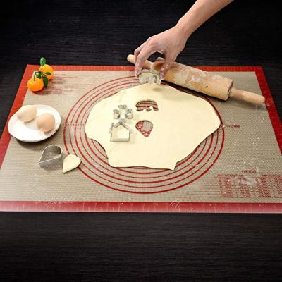 China Disposable Non Stick Baking Mat With Measuring Fondant Dough Rolling Mat, Large Silicone Pastry Mat for sale