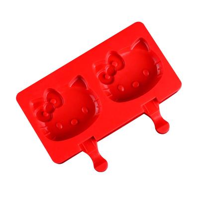 China Disposable Silicone Popsicle Molds, Ice Cream Bar Mold, 2 Cavities Ice Pop Mold for sale