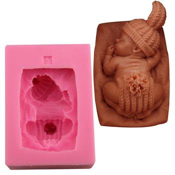 China Disposable Sleeping Baby Candy Making Mold Fondant Mold Large Silicone Baby Mold for sale