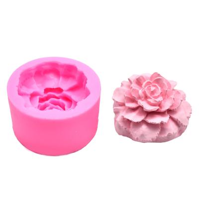 China Fun 3D Flower Disposable Craft Art Silicone Mold for Handmade Soap, 3D Rose Candle Silicone Mold for sale