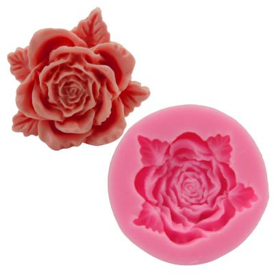 China Disposable Fondant 3D Silicone Rose Flower Fondant Mold for sale