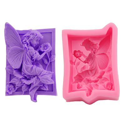 China Disposable Fairy Flower Angel Girl DIY Silicone Soap Mold for sale