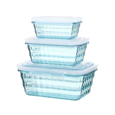 China Hot Selling Custom Freshness Reusable Layout 3 Compartment Plastic Food Containers With Lids for sale