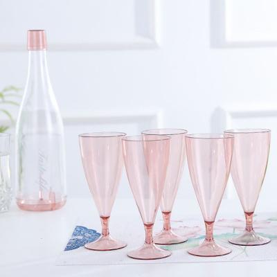 China Cheap Portable Hot Sale BPA Free Green Blue Pink Tumbler Set Logo Vintage Plastic Wine Glasses Custom Colored For Party for sale