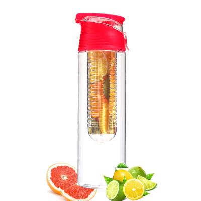 China 700ML Sustainable Best Outdoor Camping Drinking Bottles Plastic Infusion Sports Fruit Infuser Water Bottle for sale