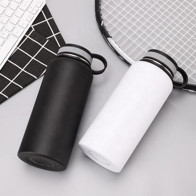 China Wholesale.Outdoor Designer PORTABLE Large Double Cup Mouth Capacity Metal Stainless Steel Wall Water Bottles With Custom Logo for sale