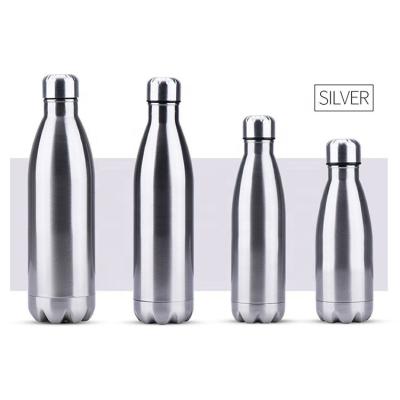 China Sustainable Wholesale Metal No Min 18/8 Stainless Steel Double Wall Vacuum Insulated Travel Cola Shaped Water Sports Bottles for sale