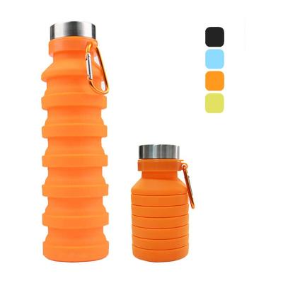 China Food Grade 500ML 550ml Travel School Products Viable Portable Innovative Silicone Collapsible Collapsible Water Bottle Outdoor Sport for sale