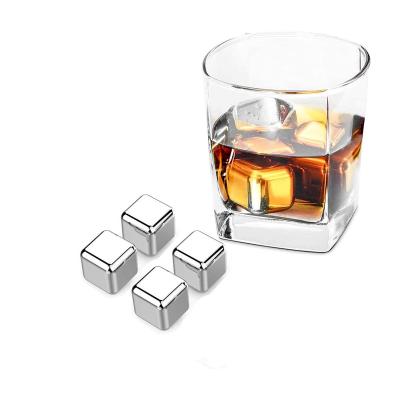 China Viable Wholesale Custom Stones Laser Logo Reusable Metal Chilling Tray Set Stainless Steel Ice Cubes For Drinks Whiskey for sale