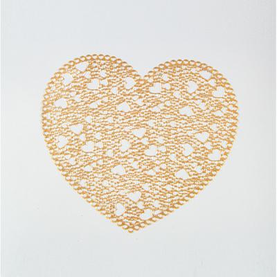 China Wedding Party Creative Heart Love Sustainable Pattern Non Slip Dining Place Mats Placemat for sale