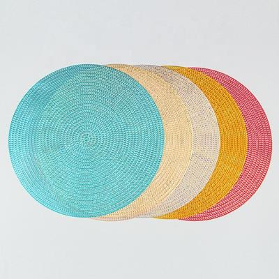 China Chinese Traditional Design Decoration Sustainable Household Gold Round Place Mats Non Slip Waterproof PVC Table Mat for sale