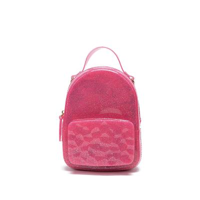 China Jelly Waterproof Candy Color Mini Waterproof Handbags PVC Travel Transparent Clear Backpack for Girls for sale