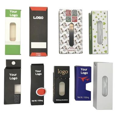 China OEM ODM Vape Cartridge Box Custom Thick Oil Packaging Side Window Front Window Paper Package for sale