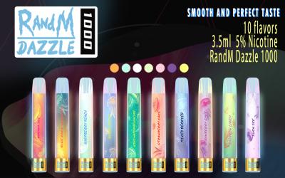 China RandM Dazzle 1000 LED Disposable E Cigarettes Device Pod Kits 1000Puff 3.5ml Prefilled Cartridges RGB Light Vape Pen for sale