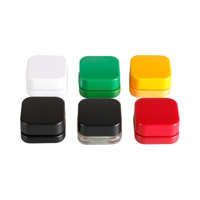 China Cube Glass Jar Wholesale 5ML Premium Glass Concentrate Square Jars Child Resistant Lid Concentrate Jar for sale