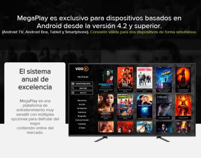 China MegaTV Megaplay Mega Play Yearly Box HD FHD Android TV, Android Box, 13 meses TV Tablet y Smartphone for sale