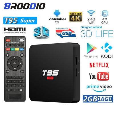 China Android 10.0 T95 2GB 16GB 4K HD Super Smart Remote Control Infra Movie Box TV Player Youtube Google Store Wifi Audio Set Top Box S165 for sale