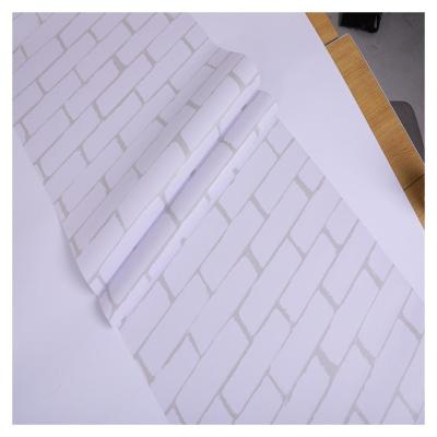 China Waterproof+ECO-Friendly White Color Brick Wallpaper Wall Decor Brick Design Home Cladding Pattern for sale