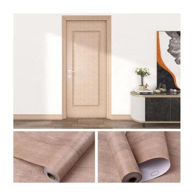 China China factory removable waterproof self-adhesive touch grain film wood wallpaper decorative waterproof wood furniture paper for sale