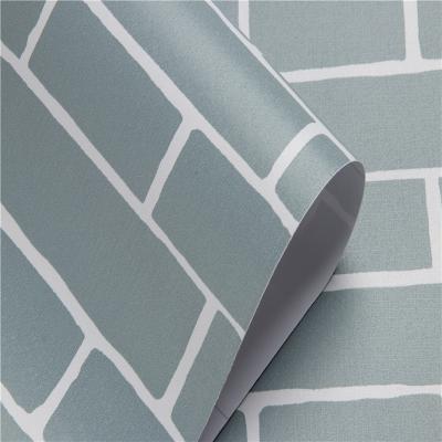 China Modern Waterproof 3D Brick PVC Back Wallpaper With Glue Rolls Wallcovering For Home Decoration for sale