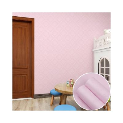 China Waterproof Embossed Damask Rose Color Simple Self Adhesive Wallpaper Wall Stickers Wallpaper for sale