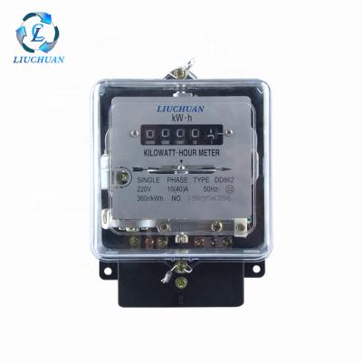 China PC Single Phase Induction Transparent And Anti-UV Type Energy Meter With Transparent Cover for sale