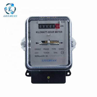 China PC Single Phase KW Transparent And Anti-UV Mechanical Electric Power Meter Counter for sale