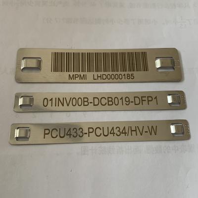 China Packaging Cables Uncoated SS 316 Stainless Steel Cable Marker Plate Packaging Metal Cable Name Tag for sale