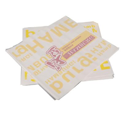 China Logo Leak Proof Hamburger Shop Disposable Greaseproof Custom Paper for sale