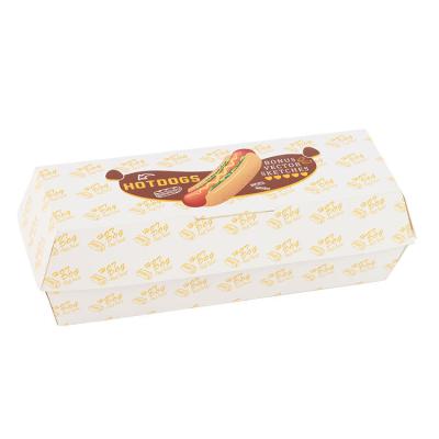 China Food Grade Waterproof Paper Hot Dog Box Disposable Custom Paper Food Box for sale