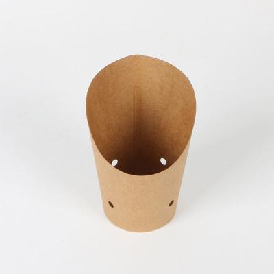 China Disposable Custom Customized Logo 14oz Kraft Paper French Fries Paper Cup Potato Chips Scoop Paper Cups for sale