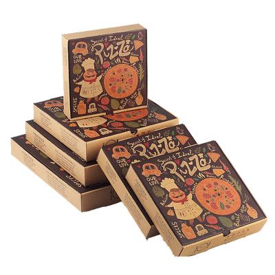 China Custom Disposable Recycled Materials Kraft Paper Pizza Takeout Box With Your Own Logo for sale