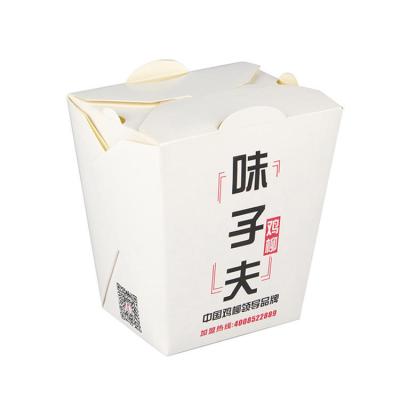 China Disposable 16oz 26oz 32oz Take Out Noodle Wrapping Paper Box Takeout Food Lunch Wrapping Paper Noodle Box for sale