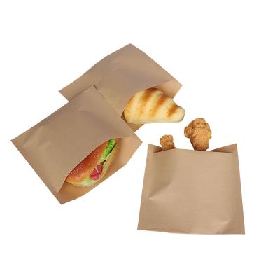 China Disposable Custom Logo Food Printing Kraft Paper Snack Bag Wholesale Wax Paper Packaging Bag With Logo for sale