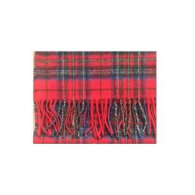 China 100% wool woolen scarf of long red plaids for sale