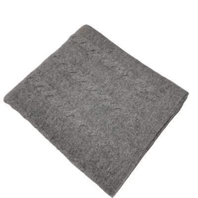 China Long Size Lambswool Knitted Cashmere Blended Blanket for sale