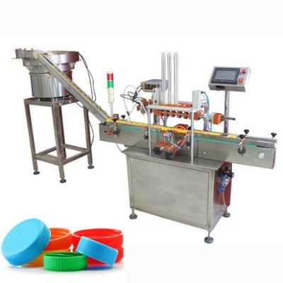 China Auto Plastic Food Bottle Barrel Flip Top Off Cap Lid Liner Aluminum Assembly Inserting Cotton Wadding Scratching Punching Machine for sale