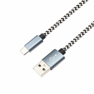 China Mobile Phone Types nylon braided Usb Type-C Cable,Usb Type C 3.1 to Usb 2.0 Data Charging Cable for phone 1m for sale